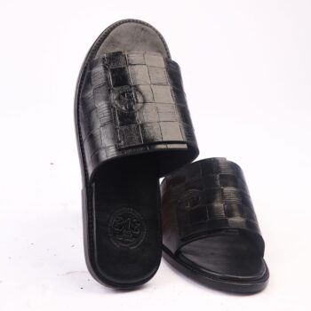 BLACK SKIN LAP SLIPPERS